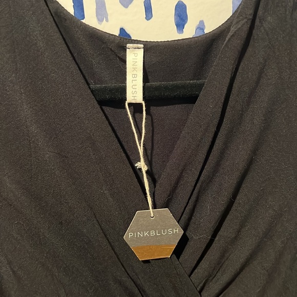 PinkBlush Black Draped Maternity/Nursing Maxi Dress - Picture 3 of 3